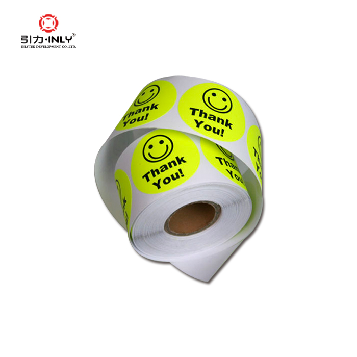 Thank you label, Smiley Face Circle Sticker Adhesive Stickers